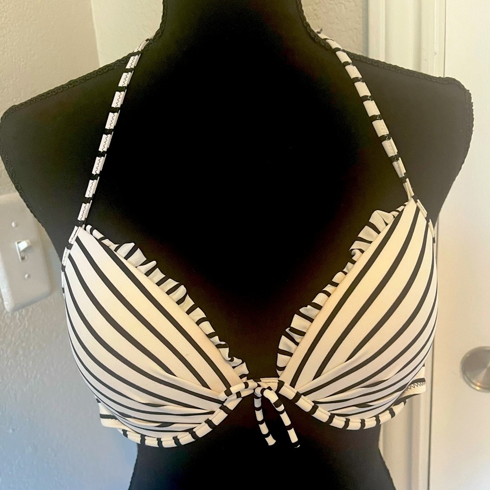 Black & White Striped Bikini